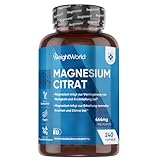 Magnesiumcitrat gepuffert - 240 vegane Kapseln - 444mg Elementares Magnesium pro...