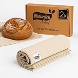 Natürlich Hanf Bäckerleinen 2er-Set | Teigtuch aus 100% Naturhanf | Extra...