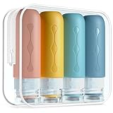 Gemice Silikon Reiseflaschen 90ml Set, 4 Stück auslaufsichere Reise Container...