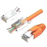 RJ45 Stecker Cat7 10er Set | Netzwerkstecker, Pass Through & Geschirmt | Inkl....