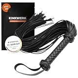 KINKWERK Flogger (Schwarz, 76 cm) | Weiche PU-Leder Reitpeitsche mit...
