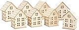 VBS 8er-Pack Holzbausatz HÄUSCHEN 6,2x4,5x7,3cm Weihnachtshaus Holzhäuser...