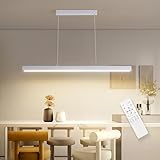 FANLG LED Pendelleuchte Dimmbar, 80CM Hängelampe Esstisch weiß mit...