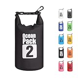 MORAINJAY 2L Wasserdichter Beutel, Schwarz Dry Bag 2L/5L/10L/15L/20L/25L/30L...