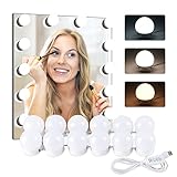 Alopee Led Spiegelleuchte,12 LED Dimmbar Spiegelleuchten Spiegel,Hollywood Stil...