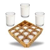 Candelo Votivkerzen 16 Kerzen im Glas - Weiße Stilvolle Tischkerzen - 12...