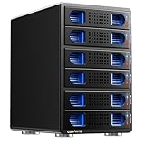 6 Schacht Festplattengehäuse mit Lüfter für 2.5/3.5“ SATA HDD/SSD mit USB...