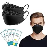 Hirsrian FFP2 Maske Schwarz 50 Stück, Einzeln Verpackt, 4 Lagige...