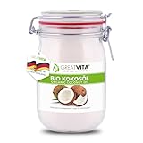 GreatVita Bio Kokosöl, nativ & kaltgepresst, 1000 ml im Bügelglas zum Kochen &...