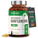 Hanföl Kapseln Kaltgepresst | Pflanzliches Omega 3 6 9 | Vegan Hanfsamenöl...