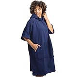 HOMELEVEL Badeponcho Damen und Herren - Surf Poncho aus 100% Baumwolle - Tuch...