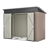 Jaxilyn Metall Gerätehaus 229x111x182cm Gerätehaus mit Pultdach,Gartenhaus...