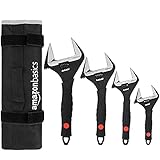Amazon Basics 4-teiliges Rollgabelschlüssel-Set mit weichem Griff, weite...