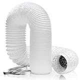 Hon&Guan ø150mm Abluftrohr, 2,5m PVC Alurohr Flex-Schlauch mit 2...