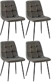 CLP Esszimmerstühle 4er Set Samt Asti, Bequeme Küchenstühle gepolstert,...
