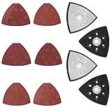 Pmueuff Schleifpapier Dreieckschleifer, 4 Stück 93mm Schleifplatte mit 30...