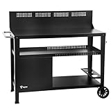 BBQ-Toro Grillwagen 125 x 57 x 104 cm | Schwarz | Grilltisch mit großer...