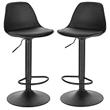 EUGAD Barhocker 2er Set Gepolsterter Drehhocker mit Luftheber-Design, Kunstleder...