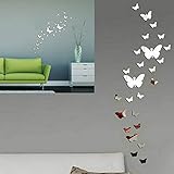 SwirlColor Schmetterling Deko, 36 Stück Spiegel Schmetterling Aufkleber Acryl...