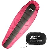 Active Era Mumienschlafsack – Schlafsack Winter und Sommer, -10°C bis 10°C -...