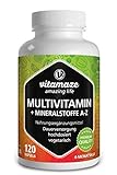 Multivitamin Kapseln hochdosiert, 23 wertvolle Vitamine A-Z & Mineralien, 120...