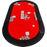 GAMES PLANET Faltbare Pokerauflage „Straight Flush“ mit Tasche, 208x106x3...