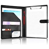 Klemmbrett A4 mit Deckel, PU-Leder Klemmbrettmappe Schreibmappe Klemmbrett mit...