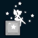 Lichtschaltertattoo Wandtattoo Lichtschalteraufkleber Wandaufkleber Fee mit...