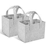 POFIBO 2 Stück Filz Flaschenträger Filztasche,Flaschentasche 6 Flaschen,...