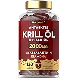 Krillöl Kapseln Hochdosiert 2000mg | Omega 3-340mg EPA/DHA mit 600 mcg...