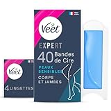 Veet Expert – 40 Wachs-Streifen für Körper & Beine – für empfindliche...