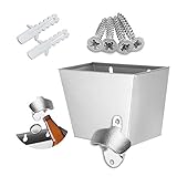 Flaschenöffner Wandmontage, Edelstahl Wandflaschenöffner Mit Auffangbehälter...