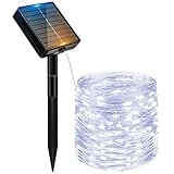 Peasur Solar Lichterkette Aussen, 12M 120 LED Solarlichterkette Außen...