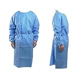 10 Stk PP+PE Schutzkittel Einweg, OP Kittel Blau 125x150cm, Krankenkittel 32g,...
