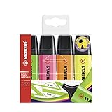 Textmarker - STABILO BOSS ORIGINAL - 4er Pack - gelb, orange, grün, pink, 14162