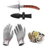 Austernmesser Oyster Knife Set Austernöffner Schnittfeste und Handschuhe für...