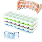 Wennala Silikon-EiswürfelbehäLter Mit Deckel,Platzsparend Und Stapelbar Ice...