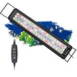 Aquarium LED Beleuchtung, Vollspektrum Aufsatzleuchte Aquarium Lampe mit Timer,...