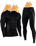 YESWEL Thermounterwäsche Herren L, Winter Skiunterwäsche mit Innenfleece,...