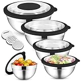 HaWare Rührschüssel 5er Set, Edelstahl Schüssel Salatschüssel Set mit...