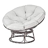 osoltus Relaxsessel Moon runder Loungesessel Papason II mit Kissen Natur Stahl