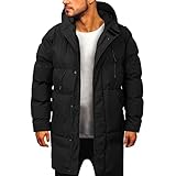 Wintermantel Herren Thermomantel Winter, Winddicht Daunenjacke mit...