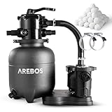 Arebos Sandfilteranlage mit Pumpe inkl. 600g Filterbälle | 350W | 9500 L/h |...