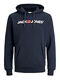 JACK & JONES Herren Kapuzenpullover (Navy Blazer (Corp 054 Navy-White, L))