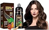 Gemtoy 500ML Haarfarbe Dunkelbraun, Natürliche Haarfärbeshampoo, Hair Dye...