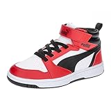 PUMA Rebound V6 MID AC+ PS Sneaker, White Black-for All TIME RED, 31 EU