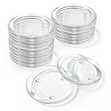 SENENQU 16 Stück Klare Untersetzer Glas für Kerzen - Kerzenuntersetzer Glas...