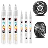 Altaroo 6 Stück Reifenstift, Reifen Stift Weiß Wasserfest 1mm & 3mm,...