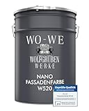 WO-WE Nano Fassadenfarbe W520 Wandfarbe für Außen Mauer Fassade Weiß - 10L