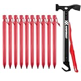 Camping Hammer mit 10 PCS Zelt Heringe,AVOFOREST Hammer aus Aluminium,...